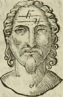 An illustration from La metoposcopia, ouero, Com[m]ensuratione delle linee della fronte : trattato (1626)