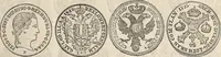 An illustration from Metropolitan coin book, containing accurate engravings of the various gold, silver and other coins now in circulation throughout the world; (1865)