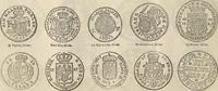 An illustration from Metropolitan coin book, containing accurate engravings of the various gold, silver and other coins now in circulation throughout the world; (1865)