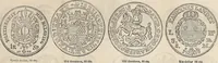 An illustration from Metropolitan coin book, containing accurate engravings of the various gold, silver and other coins now in circulation throughout the world; (1865)