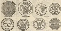 An illustration from Metropolitan coin book, containing accurate engravings of the various gold, silver and other coins now in circulation throughout the world; (1865)