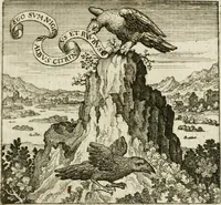 An illustration from Michaelis Majeri ... Secretioris naturae secretorum scrutinium chymicum : per oculis et intellectui accuratè accommodata, figuris cupro appositissimè incisa, ingeniosissima emblemata, hisque confines, & ad rem egregiè facientes sententias, doctissimaque item epigrammata, illustratum .. (1687)