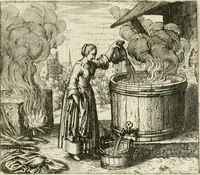 An illustration from Michaelis Majeri ... Secretioris naturae secretorum scrutinium chymicum : per oculis et intellectui accuratè accommodata, figuris cupro appositissimè incisa, ingeniosissima emblemata, hisque confines, & ad rem egregiè facientes sententias, doctissimaque item epigrammata, illustratum .. (1687)
