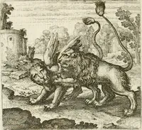 An illustration from Michaelis Majeri ... Secretioris naturae secretorum scrutinium chymicum : per oculis et intellectui accuratè accommodata, figuris cupro appositissimè incisa, ingeniosissima emblemata, hisque confines, & ad rem egregiè facientes sententias, doctissimaque item epigrammata, illustratum .. (1687)
