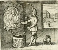 An illustration from Michaelis Majeri ... Secretioris naturae secretorum scrutinium chymicum : per oculis et intellectui accuratè accommodata, figuris cupro appositissimè incisa, ingeniosissima emblemata, hisque confines, & ad rem egregiè facientes sententias, doctissimaque item epigrammata, illustratum .. (1687)