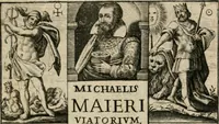 Picture 1 of 14 from Michaelis Majeri Viatorivm, hoc est, De montibvs planetarvm septem seu metallorum : tractatvs tam utilis, quàm perspicuus, quo, ut indice mercuriali in trivijs, vel Ariadnêo filo in labyrintho, seu cynosurâ in oceano chymicorum errorum immenso, quilibet rationalis, veritatis amans, ad illum, qui in montibus sese abdidit De Rubea-petra Alexicacum, omnibus medicis desideratum, investigandum, uti poterit (1651), leaf 8