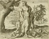 An illustration from Mikrokosmos = Parvvs mvndvs (1579)