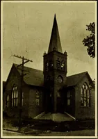 An illustration from Milestones along the color line : a souvenir of Durham, N.C., showing the progress of a race (1922)