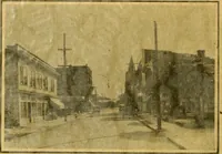 An illustration from Milestones along the color line : a souvenir of Durham, N.C., showing the progress of a race (1922)