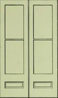 An illustration from Millwork catalogue : makers of the original patent dowelled doors, sash, blinds, fine interior finish, store and office fixtures, bank counters, dealers in lumber, etc (1904)