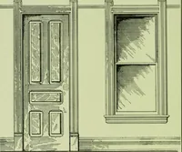 An illustration from Millwork catalogue : makers of the original patent dowelled doors, sash, blinds, fine interior finish, store and office fixtures, bank counters, dealers in lumber, etc (1904)