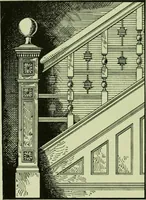 An illustration from Millwork catalogue : makers of the original patent dowelled doors, sash, blinds, fine interior finish, store and office fixtures, bank counters, dealers in lumber, etc (1904)
