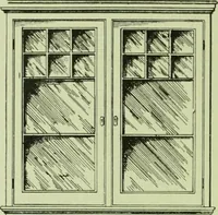 An illustration from Millwork catalogue : makers of the original patent dowelled doors, sash, blinds, fine interior finish, store and office fixtures, bank counters, dealers in lumber, etc (1904)