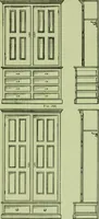An illustration from Millwork catalogue : makers of the original patent dowelled doors, sash, blinds, fine interior finish, store and office fixtures, bank counters, dealers in lumber, etc (1904)