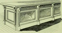 An illustration from Millwork catalogue : makers of the original patent dowelled doors, sash, blinds, fine interior finish, store and office fixtures, bank counters, dealers in lumber, etc (1904)