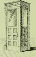 An illustration from Millwork catalogue : makers of the original patent dowelled doors, sash, blinds, fine interior finish, store and office fixtures, bank counters, dealers in lumber, etc (1904)