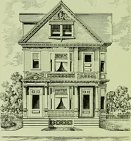 An illustration from Millwork catalogue : makers of the original patent dowelled doors, sash, blinds, fine interior finish, store and office fixtures, bank counters, dealers in lumber, etc (1904)