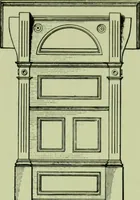 An illustration from Millwork catalogue : makers of the original patent dowelled doors, sash, blinds, fine interior finish, store and office fixtures, bank counters, dealers in lumber, etc (1904)