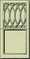 An illustration from Millwork catalogue : makers of the original patent dowelled doors, sash, blinds, fine interior finish, store and office fixtures, bank counters, dealers in lumber, etc (1904)