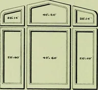 An illustration from Millwork catalogue : makers of the original patent dowelled doors, sash, blinds, fine interior finish, store and office fixtures, bank counters, dealers in lumber, etc (1904)