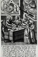 An illustration from Miracvla et beneficia SS. Rosario virginis matris devotis a Deo opt. max. collata (1610)