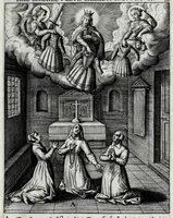 An illustration from Miracvla et beneficia SS. Rosario virginis matris devotis a Deo opt. max. collata (1610)