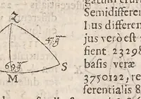 An illustration from Mirifici logarithmorum canonis descriptio, ejusque usus, in utraque trigonometria; ut etiam in omni logistica mathematica, amplissimi, facillimi, & expeditissimi explicatio (1614)