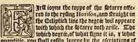 An illustration from A mirror for mathematiques: : a golden gem for geometricians: a sure safety for saylers, and an auncient antiquary for astronomers and astrologians. Contayning also an order howe to make an astronimicall instrument, called the astrolab, vvith the vse thereof. Also a playne and most easie instruction for erection of a figure for the 12. houses of the heauens. A work most profitable for all such as are students in astrenomie, & geometrie, and generally most necessarie for all learners in mathematicall artes. The contents of which booke you shall find in the next page. (1587)