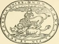 An illustration from The mirrovr of maiestie: or, The badges of honovr conceitedly emblazoned. A photo-lith. fac-simile reprint from Mr. Corser's perfect copy. A.D. 1618 (1870)