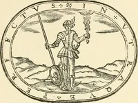 An illustration from The mirrovr of maiestie: or, The badges of honovr conceitedly emblazoned. A photo-lith. fac-simile reprint from Mr. Corser's perfect copy. A.D. 1618 (1870)