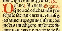 An illustration from Missale romanum ordinarium. : Misale romanum nuper adoptatum co[m]modu[m] quoru[m]cu[m]q[ue] sacerdotu[m] summa diligentia distinctu[m]: atq[ue] ita ex nouo ordine digestu[m] vt apposit[is] introitib[us], gradualib[us], offertorijs [et] co[m]munionibus o[mn]es miss[a]e sint in suis loc[is] integre. In quo etia[m] adiunct[a]e sunt mult[a]e miss[a]e uou[a]e [sic], [et] alia plurima sup[er]addita, q[uae] in missalib[us] hacten[us] i[m]p[re]ssis d[e]sideraba[n]tur. 1561 (1561)