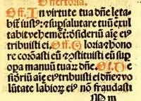 An illustration from Missale romanum ordinarium. : Misale romanum nuper adoptatum co[m]modu[m] quoru[m]cu[m]q[ue] sacerdotu[m] summa diligentia distinctu[m]: atq[ue] ita ex nouo ordine digestu[m] vt apposit[is] introitib[us], gradualib[us], offertorijs [et] co[m]munionibus o[mn]es miss[a]e sint in suis loc[is] integre. In quo etia[m] adiunct[a]e sunt mult[a]e miss[a]e uou[a]e [sic], [et] alia plurima sup[er]addita, q[uae] in missalib[us] hacten[us] i[m]p[re]ssis d[e]sideraba[n]tur. 1561 (1561)