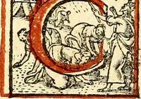 An illustration from Missale romanvm, ex decreto sacrosancti Concilij Tridentini restitum (1575)