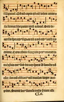 An illustration from Misse familiares cum suis ca[n]tibu[us] angelicis nuperrime ad vngue[m] recognite : nam pleraq[ue] in vetustiorib[us] exe[m]plarib[us] truncata, in hac nouissima recognitione reintegrata sunt sicuti precipue in intonationibus Psalmorum videre est. Misse sole[n]niores toti[us] anni, nuperrime ad vngue[m] recognite. Communes prose totius anni nouissime emendate (1526)
