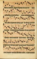 An illustration from Misse familiares cum suis ca[n]tibu[us] angelicis nuperrime ad vngue[m] recognite : nam pleraq[ue] in vetustiorib[us] exe[m]plarib[us] truncata, in hac nouissima recognitione reintegrata sunt sicuti precipue in intonationibus Psalmorum videre est. Misse sole[n]niores toti[us] anni, nuperrime ad vngue[m] recognite. Communes prose totius anni nouissime emendate (1526)