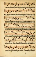 An illustration from Misse familiares cum suis ca[n]tibu[us] angelicis nuperrime ad vngue[m] recognite : nam pleraq[ue] in vetustiorib[us] exe[m]plarib[us] truncata, in hac nouissima recognitione reintegrata sunt sicuti precipue in intonationibus Psalmorum videre est. Misse sole[n]niores toti[us] anni, nuperrime ad vngue[m] recognite. Communes prose totius anni nouissime emendate (1526)