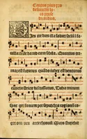 An illustration from Misse familiares cum suis ca[n]tibu[us] angelicis nuperrime ad vngue[m] recognite : nam pleraq[ue] in vetustiorib[us] exe[m]plarib[us] truncata, in hac nouissima recognitione reintegrata sunt sicuti precipue in intonationibus Psalmorum videre est. Misse sole[n]niores toti[us] anni, nuperrime ad vngue[m] recognite. Communes prose totius anni nouissime emendate (1526)