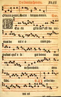 An illustration from Misse familiares cum suis ca[n]tibu[us] angelicis nuperrime ad vngue[m] recognite : nam pleraq[ue] in vetustiorib[us] exe[m]plarib[us] truncata, in hac nouissima recognitione reintegrata sunt sicuti precipue in intonationibus Psalmorum videre est. Misse sole[n]niores toti[us] anni, nuperrime ad vngue[m] recognite. Communes prose totius anni nouissime emendate (1526)