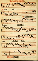 An illustration from Misse familiares cum suis ca[n]tibu[us] angelicis nuperrime ad vngue[m] recognite : nam pleraq[ue] in vetustiorib[us] exe[m]plarib[us] truncata, in hac nouissima recognitione reintegrata sunt sicuti precipue in intonationibus Psalmorum videre est. Misse sole[n]niores toti[us] anni, nuperrime ad vngue[m] recognite. Communes prose totius anni nouissime emendate (1526)