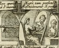 Picture 62 of 181 from M. Laurentii Wolfgangi Woyttens Emblematischer Parnassus : worauf die Musen, ihre Blumen-Lese, zu allerhand Freuden und Trauer-Kräntzen halten : um, den Lob-werthen Tugend-Chor, durch angenehme Rosen : hergegen, das ungezähmte Laster-Thun, mit wildem Dorn- und Distel-Flor, zu krönen : nach specialem Verlangen, in einem Gefilde, von funffzehen Hundert in dreyen verschiedlichen Theilen verfassten .. (1727), leaf 106
