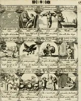 Picture 63 of 181 from M. Laurentii Wolfgangi Woyttens Emblematischer Parnassus : worauf die Musen, ihre Blumen-Lese, zu allerhand Freuden und Trauer-Kräntzen halten : um, den Lob-werthen Tugend-Chor, durch angenehme Rosen : hergegen, das ungezähmte Laster-Thun, mit wildem Dorn- und Distel-Flor, zu krönen : nach specialem Verlangen, in einem Gefilde, von funffzehen Hundert in dreyen verschiedlichen Theilen verfassten .. (1727), leaf 108
