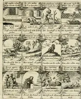 Picture 64 of 181 from M. Laurentii Wolfgangi Woyttens Emblematischer Parnassus : worauf die Musen, ihre Blumen-Lese, zu allerhand Freuden und Trauer-Kräntzen halten : um, den Lob-werthen Tugend-Chor, durch angenehme Rosen : hergegen, das ungezähmte Laster-Thun, mit wildem Dorn- und Distel-Flor, zu krönen : nach specialem Verlangen, in einem Gefilde, von funffzehen Hundert in dreyen verschiedlichen Theilen verfassten .. (1727), leaf 110