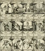 Picture 67 of 181 from M. Laurentii Wolfgangi Woyttens Emblematischer Parnassus : worauf die Musen, ihre Blumen-Lese, zu allerhand Freuden und Trauer-Kräntzen halten : um, den Lob-werthen Tugend-Chor, durch angenehme Rosen : hergegen, das ungezähmte Laster-Thun, mit wildem Dorn- und Distel-Flor, zu krönen : nach specialem Verlangen, in einem Gefilde, von funffzehen Hundert in dreyen verschiedlichen Theilen verfassten .. (1727), leaf 114