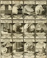 Picture 4 of 181 from M. Laurentii Wolfgangi Woyttens Emblematischer Parnassus : worauf die Musen, ihre Blumen-Lese, zu allerhand Freuden und Trauer-Kräntzen halten : um, den Lob-werthen Tugend-Chor, durch angenehme Rosen : hergegen, das ungezähmte Laster-Thun, mit wildem Dorn- und Distel-Flor, zu krönen : nach specialem Verlangen, in einem Gefilde, von funffzehen Hundert in dreyen verschiedlichen Theilen verfassten .. (1727), leaf 12