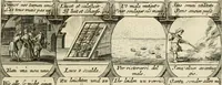 Picture 76 of 181 from M. Laurentii Wolfgangi Woyttens Emblematischer Parnassus : worauf die Musen, ihre Blumen-Lese, zu allerhand Freuden und Trauer-Kräntzen halten : um, den Lob-werthen Tugend-Chor, durch angenehme Rosen : hergegen, das ungezähmte Laster-Thun, mit wildem Dorn- und Distel-Flor, zu krönen : nach specialem Verlangen, in einem Gefilde, von funffzehen Hundert in dreyen verschiedlichen Theilen verfassten .. (1727), leaf 124