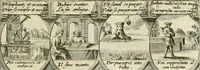 Picture 82 of 181 from M. Laurentii Wolfgangi Woyttens Emblematischer Parnassus : worauf die Musen, ihre Blumen-Lese, zu allerhand Freuden und Trauer-Kräntzen halten : um, den Lob-werthen Tugend-Chor, durch angenehme Rosen : hergegen, das ungezähmte Laster-Thun, mit wildem Dorn- und Distel-Flor, zu krönen : nach specialem Verlangen, in einem Gefilde, von funffzehen Hundert in dreyen verschiedlichen Theilen verfassten .. (1727), leaf 128