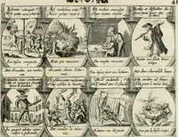 An illustration from M. Laurentii Wolfgangi Woyttens Emblematischer Parnassus : worauf die Musen, ihre Blumen-Lese, zu allerhand Freuden und Trauer-Kräntzen halten : um, den Lob-werthen Tugend-Chor, durch angenehme Rosen : hergegen, das ungezähmte Laster-Thun, mit wildem Dorn- und Distel-Flor, zu krönen : nach specialem Verlangen, in einem Gefilde, von funffzehen Hundert in dreyen verschiedlichen Theilen verfassten .. (1727)