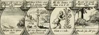 An illustration from M. Laurentii Wolfgangi Woyttens Emblematischer Parnassus : worauf die Musen, ihre Blumen-Lese, zu allerhand Freuden und Trauer-Kräntzen halten : um, den Lob-werthen Tugend-Chor, durch angenehme Rosen : hergegen, das ungezähmte Laster-Thun, mit wildem Dorn- und Distel-Flor, zu krönen : nach specialem Verlangen, in einem Gefilde, von funffzehen Hundert in dreyen verschiedlichen Theilen verfassten .. (1727)
