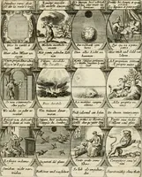 An illustration from M. Laurentii Wolfgangi Woyttens Emblematischer Parnassus : worauf die Musen, ihre Blumen-Lese, zu allerhand Freuden und Trauer-Kräntzen halten : um, den Lob-werthen Tugend-Chor, durch angenehme Rosen : hergegen, das ungezähmte Laster-Thun, mit wildem Dorn- und Distel-Flor, zu krönen : nach specialem Verlangen, in einem Gefilde, von funffzehen Hundert in dreyen verschiedlichen Theilen verfassten .. (1727)