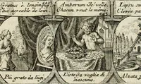Picture 111 of 181 from M. Laurentii Wolfgangi Woyttens Emblematischer Parnassus : worauf die Musen, ihre Blumen-Lese, zu allerhand Freuden und Trauer-Kräntzen halten : um, den Lob-werthen Tugend-Chor, durch angenehme Rosen : hergegen, das ungezähmte Laster-Thun, mit wildem Dorn- und Distel-Flor, zu krönen : nach specialem Verlangen, in einem Gefilde, von funffzehen Hundert in dreyen verschiedlichen Theilen verfassten .. (1727), leaf 168